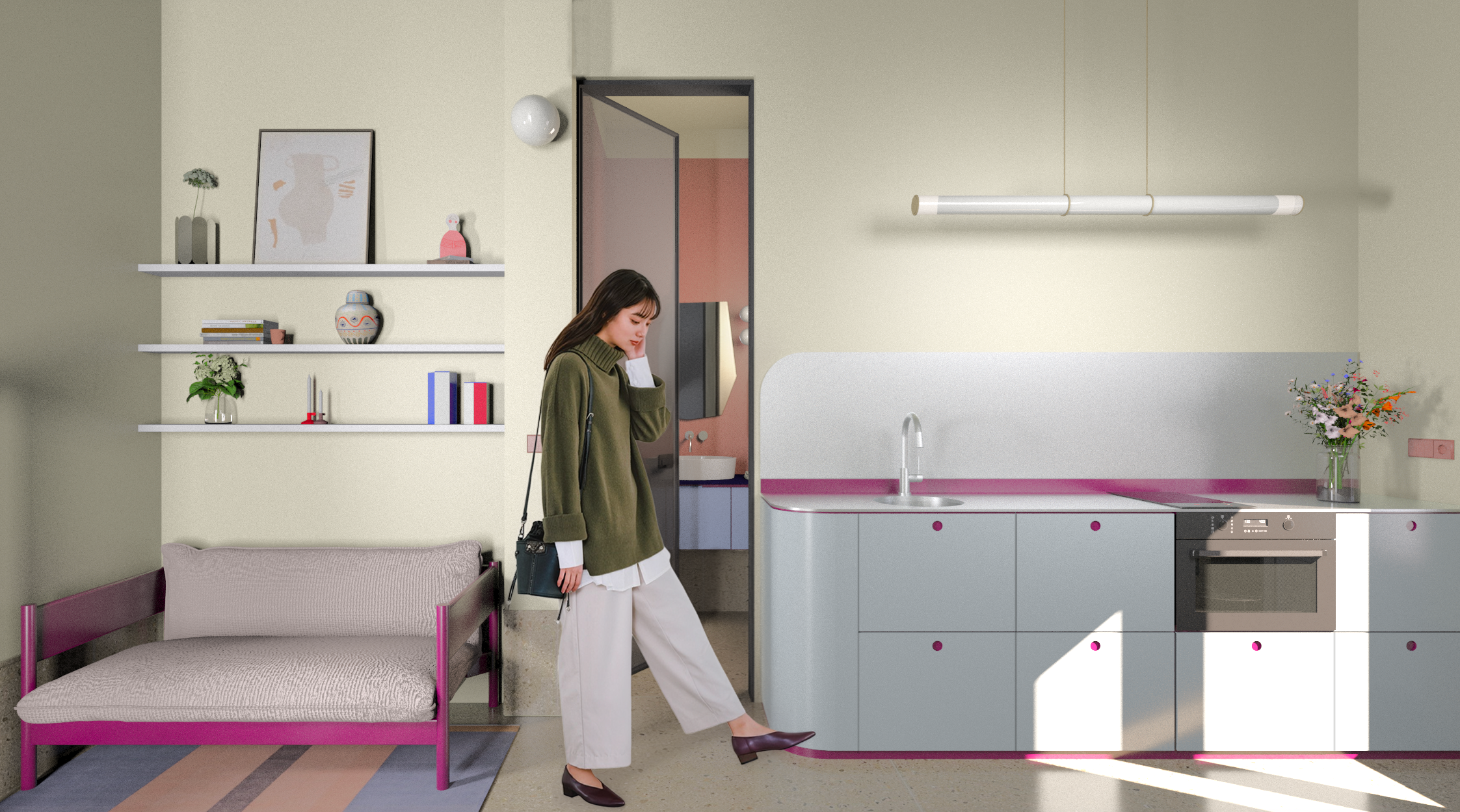 Generazioni in connessione — render interno