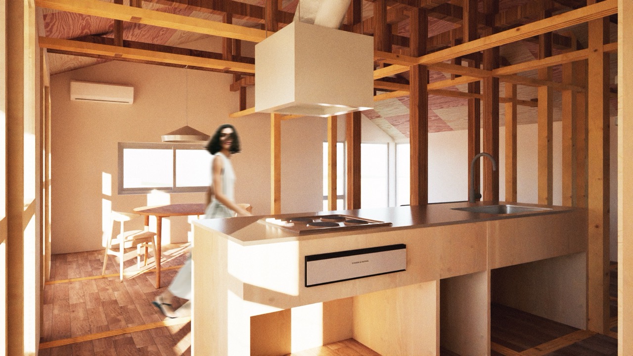 House between pillars — render Archicad 1