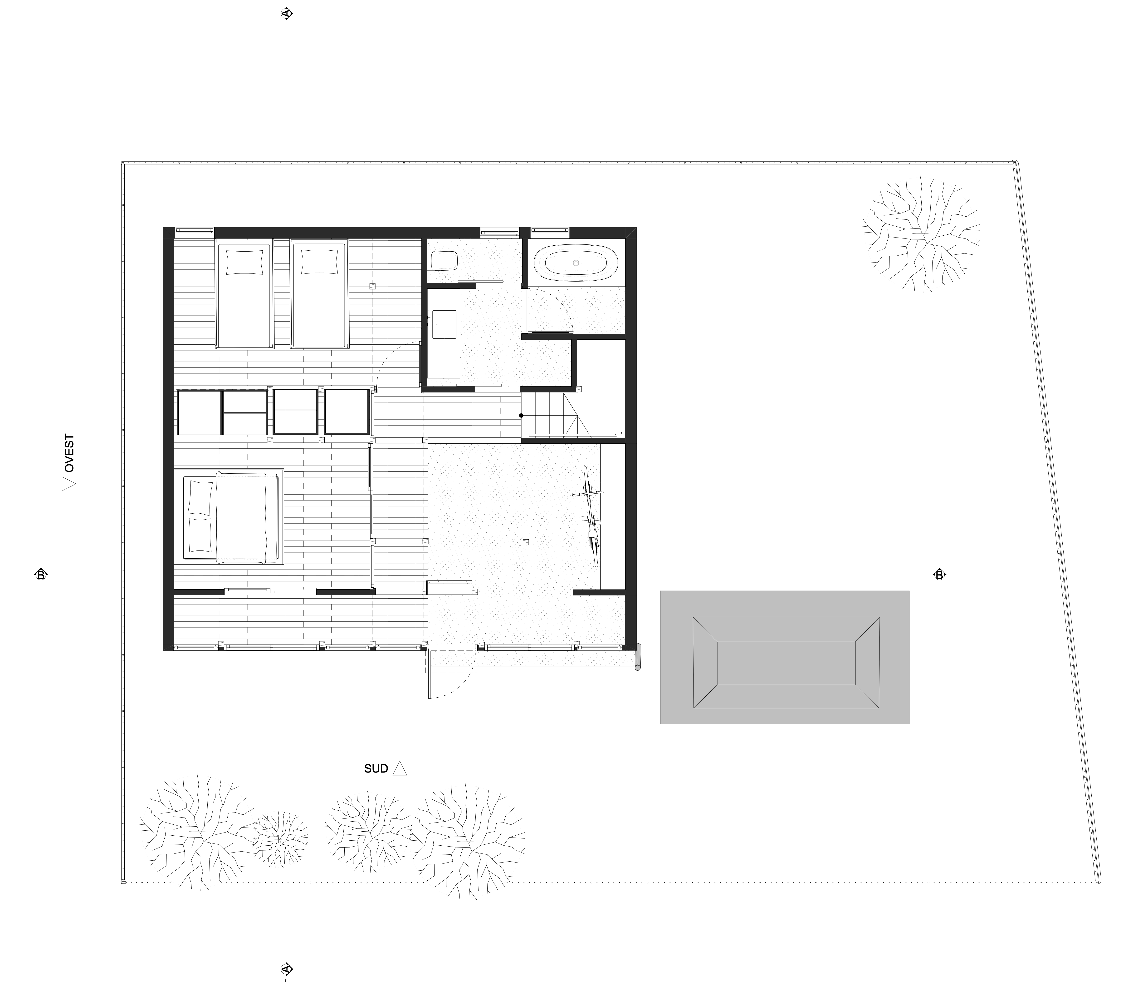 House between pillars — pianta 1