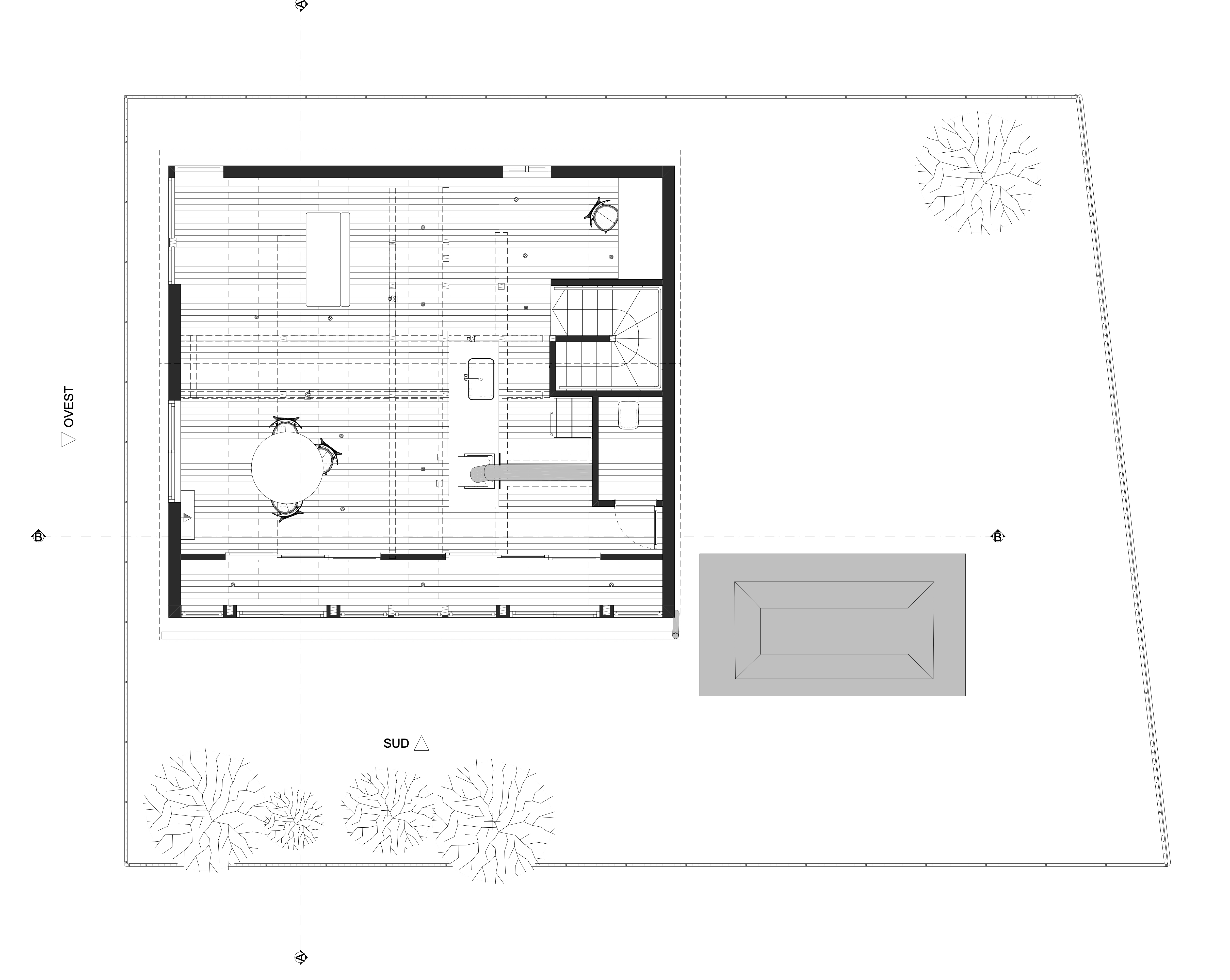House between pillars — piante